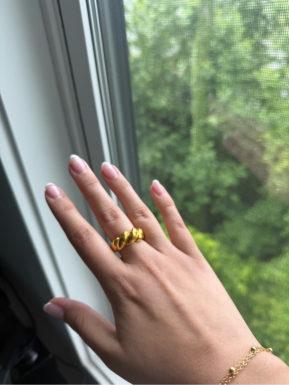 Gold Twisted Dome Ring - Women's Fashion Ring size 8